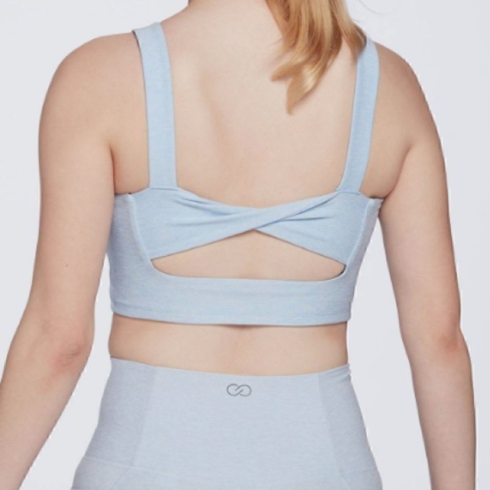 CALIA Cozy Essential Longline Twist Bra (Nebulous Blue Heather) - XS